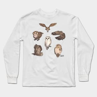 Khaki Owls Long Sleeve T-Shirt